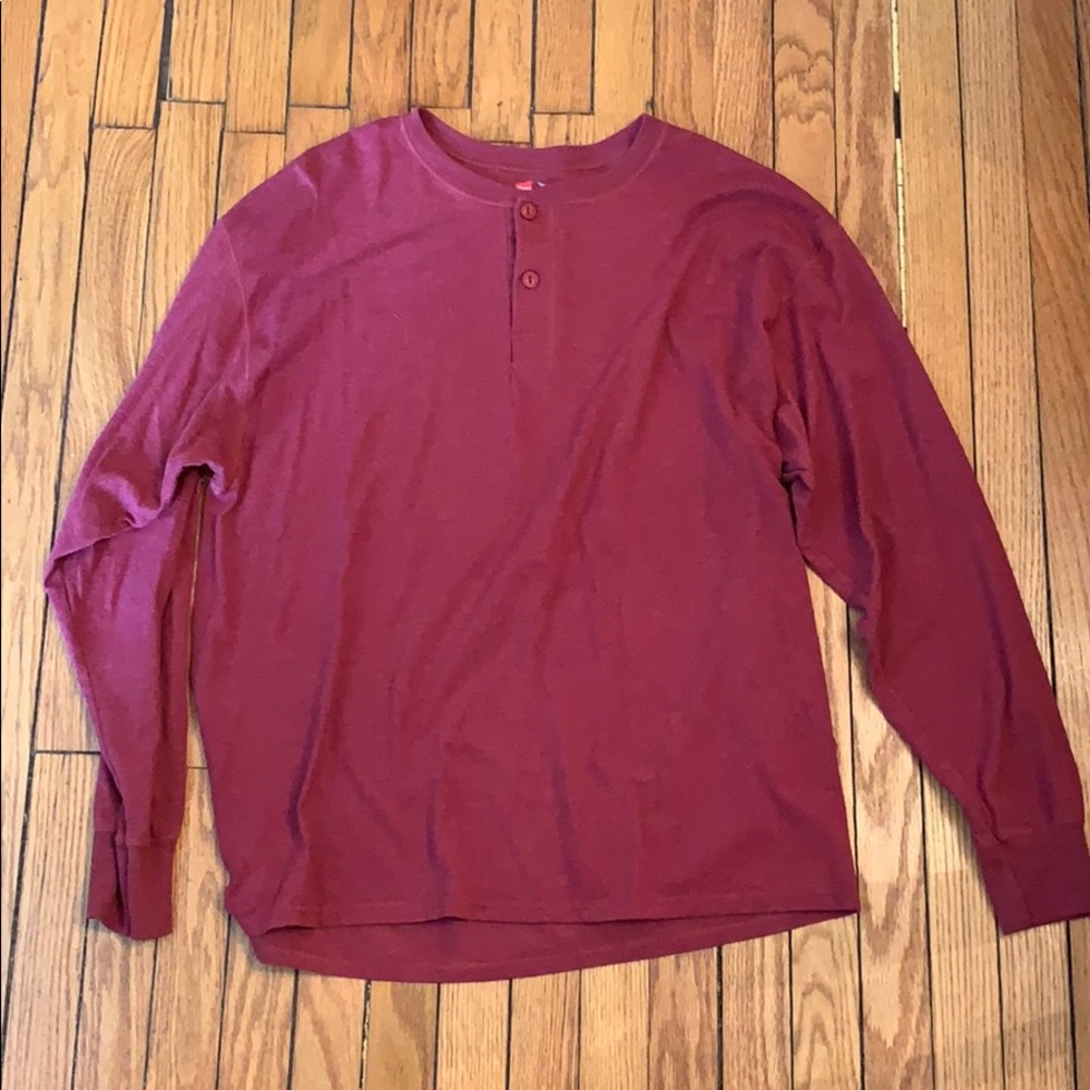 Hanes Red Xl Henley